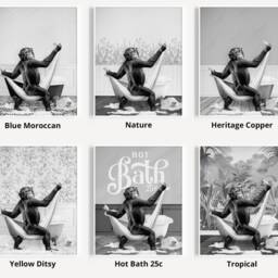 Black & White Chimpanzee Drying With A Towel in Bathroom Print, Monkey Bathing, Funny Bath Animal Bathtub, Chimp Tub - thumbnail 3