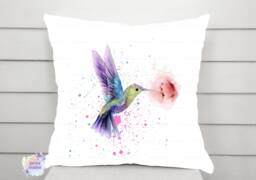 Hummingbird Cushion. Personalised Pillow. Birthday Gift. Secret Santa Or Christmas Present - thumbnail 1