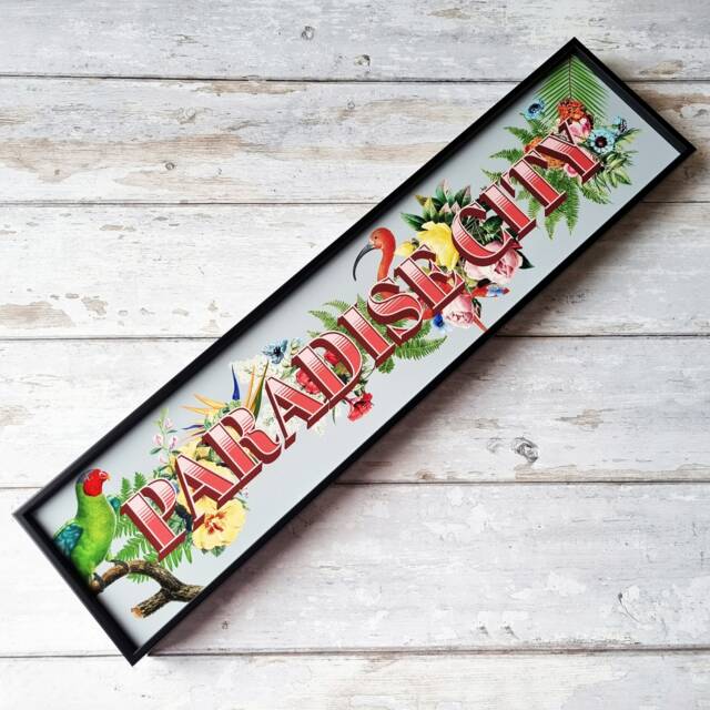 Paradise City Framed Metal Print Floral Song Quote Wall Art - image 1
