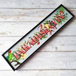 Paradise City Framed Metal Print Floral Song Quote Wall Art - thumbnail 1