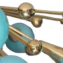 1950S Sputnik Style Brass Italian Ceiling Light Fixture Shilov Styles 14 Glass Ball - thumbnail 3