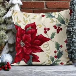 Snowman Christmas Pillow Cases/xmas Floral Red Fruit Flowers Cushion Cover/New Year Gift Wrap Cover/Christmas Flower Cover - thumbnail 3