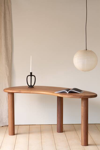 Konk ??? Yuki Desk Bespoke Sizes Available Contemporary Rounded Solid Wood With Storage Drawers - image 1