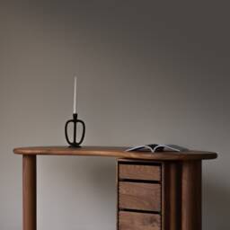 Konk ??? Yuki Desk Bespoke Sizes Available Contemporary Rounded Solid Wood With Storage Drawers - thumbnail 2
