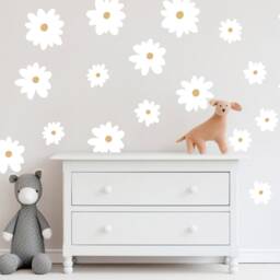 White Daisy Wall Stickers Floral Nursery Decor - thumbnail 3