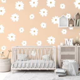 White Daisy Wall Stickers Floral Nursery Decor - thumbnail 2