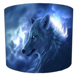 Wolf Wolves Drum Lampshade For Ceiling Light Pendants Or Table Lamp Bases - thumbnail 2