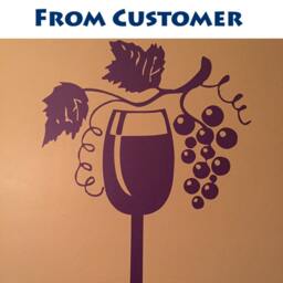 Wall Decals Wine Glass With Grapes Decal Vinyl Sticker Kitchen Decor Cafe Art Home Interior Restaurant Window Murals Chu1108 - thumbnail 3