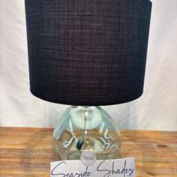 Handmade Anthracite Drum Lampshade Linoso Fabric, Cornwall Made - thumbnail 3