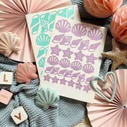 Shell/Under The Sea Wall Decals For Kids Rooms, Playroom Stickers, Girly Nursery Ideas, Mermaid Girl's Room Decor, Beach Themed - thumbnail 1