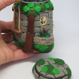 Polymer Clay Garden Fairy Jar, Tiny - thumbnail 4