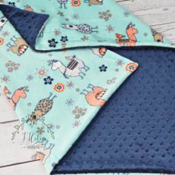 Personalized Minky Llama Baby Blanket-Personalized Baby Minky Blanket-Llama Blanket-Mint Nursery-Llama Blanket - Cactus - thumbnail 2