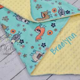 Personalized Minky Llama Baby Blanket-Personalized Baby Minky Blanket-Llama Blanket-Mint Nursery-Llama Blanket - Cactus - thumbnail 3