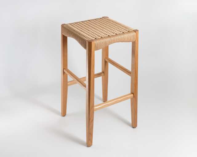 Danish Cord Bar Stool Solid Oak, Ash Or Walnut - image 1