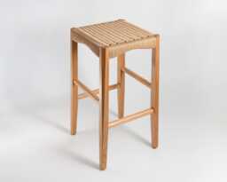 Danish Cord Bar Stool Solid Oak, Ash Or Walnut - thumbnail 1