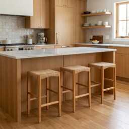 Danish Cord Bar Stool Solid Oak, Ash Or Walnut - thumbnail 2