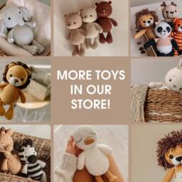 Custom Teddy Bear Crochet Animals For Newborn Baby, Personalized Stuffed Baby Girl & Boy Toys 6 Months, 1 Year Old Toddler Christmas Gifts - thumbnail 4