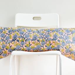 Floral Lumbar Pillow Cover Indian Block Print, Natural Dyed Batik - thumbnail 2