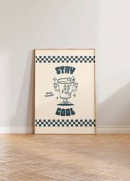 Stay Cool Retro Print, Wall Art, Decor, Style Y2K 80S 90S Prints, Cartoon Cute Poster, Funny Prints - thumbnail 1