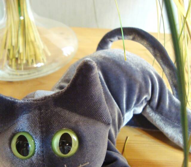Russian Blue Cat, Collectible Posable Stuffy - image 1