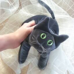Russian Blue Cat, Collectible Posable Stuffy - thumbnail 3
