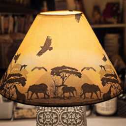 African Elephant Sunset Lampshade Decoupage Table Or Ceiling Light - thumbnail 3