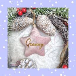Personalised Velvet Christmas Tree Star Decorations. Decorations With Name. Baubles. Family - thumbnail 4