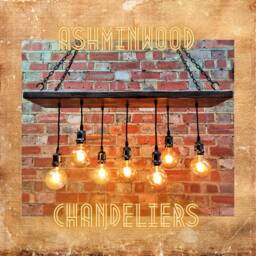 Wood Chandelier 7 Pendant Lights Industrial Wooden Light Fixture Farmhouse Lighting Vintage Ceiling Lamp - thumbnail 1