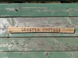 Handmade Wood Burned Driftwood Sign, Wall Hanging With Lobster Cottage Into Driftwood, Water Front, Beach, Nautical, Decor - thumbnail 1