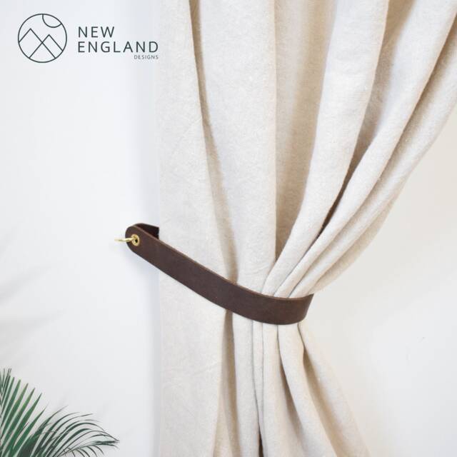 Curtain Tie Back/Leather Holder, Strap Curtain Tie, Holdback, Tieback - image 1