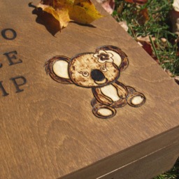 Koala Bear Wood Burned First Name Baby Keepsake Box With Animal Graphic Large Box 11.5 X 9 3.5 - thumbnail 4