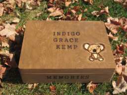 Koala Bear Wood Burned First Name Baby Keepsake Box With Animal Graphic Large Box 11.5 X 9 3.5