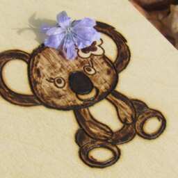 Koala Bear Wood Burned First Name Baby Keepsake Box With Animal Graphic Large Box 11.5 X 9 3.5 - thumbnail 3