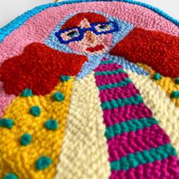 Red Hair Girl - Wall Hangings, Punch Needle, Needle Art, Decor, Customizable Gift, Embroidery, Gifts For Women - thumbnail 4