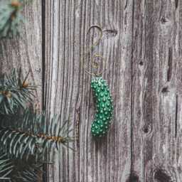 Ceramic Cucumber Christmas Ornament Quirky Handmade Pottery Decoration - thumbnail 3