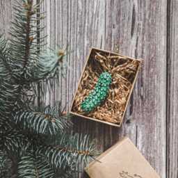 Ceramic Cucumber Christmas Ornament Quirky Handmade Pottery Decoration - thumbnail 4