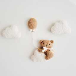 Boucle Cloud Wall Decor Teddy Bear Nursery Mobile - thumbnail 4