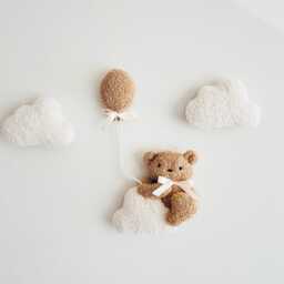 Boucle Cloud Wall Decor Teddy Bear Nursery Mobile - thumbnail 2