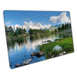Canvas Wall Art Print - Tranquil Arpy Lake in Aosta Valley Italy Summer Home Office Decor - thumbnail 1