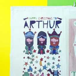 Personalised Christmas Santa Sack, Three Kings Nativity, Cotton Holiday Decor - thumbnail 3