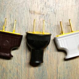 Vintage Style 2 Prong Electrical Plug Black Brown Or White. Top Quality Supplies For Your Handmade Lighting, Lamps, Pendants Etc - thumbnail 2