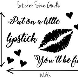 Put On A Little Lipstick, You'll Be Fine Quote, Vinyl Wall Art Sticker Decal. Home, Decor. Bedroom, Bathroom, Dressing Room - thumbnail 3