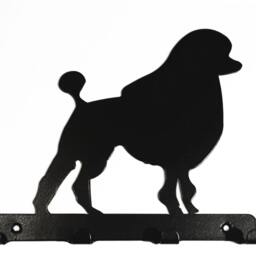 King Poodle Silhouette Key Hook Rack - Metal Wall Art - thumbnail 4