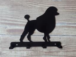 King Poodle Silhouette Key Hook Rack - Metal Wall Art - thumbnail 1