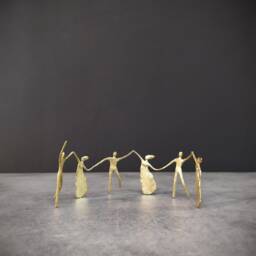 Handmade Bronze Circle Dance Sculpture - Limited Edition - thumbnail 2