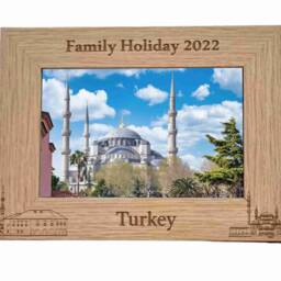 Turkey Skyline Personalised Wooden Photo Frame Holiday Memories Keepsake Gift Size 6 X 4 Or 7 5 - thumbnail 2