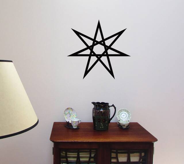7-Pointed Star Septagram, Elven Faery Wall Art Pagan Wiccan Kabbalah Occult Sticker - image 1