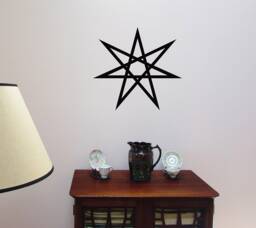 7-Pointed Star Septagram, Elven Faery Wall Art Pagan Wiccan Kabbalah Occult Sticker - thumbnail 1