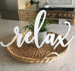 Relax Sign, Wood Relax Porch Decor, Summer Decor, Rustic Wall Hanging, Home Laser Cut - thumbnail 1