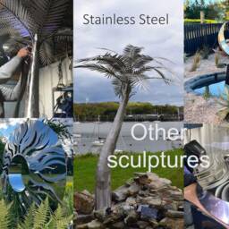 Contemporary Metal Tree Sculpture Garden Art, Indoor Decor - thumbnail 2